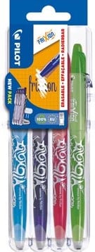 Pilot gelroller Frixion Ball 2 Go, blister met 4 stuks in geassorteerde kleuren