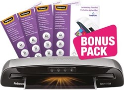 Fellowes Saturn 3i lamineermachine A3 2x125 micron 4 pakken lamineerhoezen zwart