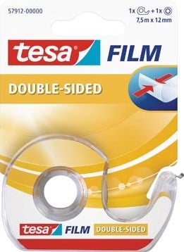 Tesa dubbelzijdige plakband op blister, met dispenser, 12 mm x 7,5 m-2