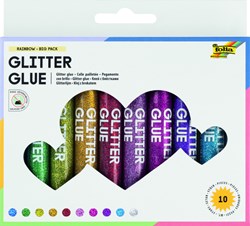 Glitterlijm Folia 9,5ml assorti blister à 10 stuks