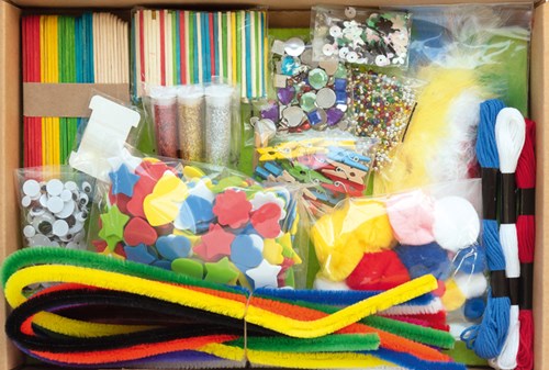 Hobby artikelen in doos meer dan 1300 stuks assorti-3