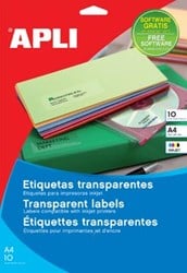 Apli Transparante etiketten 210 x 297 mm 10 stuks 1 per blad