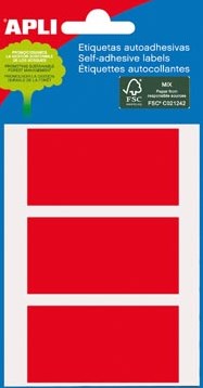 Apli gekleurde etiketten 34x67mm rood