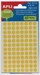 Apli ronde etiketten 8mm geel