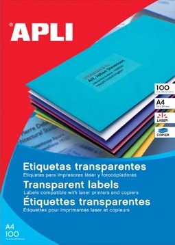 Apli Transparante etiketten 70 x 37 mm 480 stuks 24 per blad