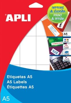 Apli witte etiketten Print & Write 8 x 20 mm 1.890 stuks 126 per blad 1858-2