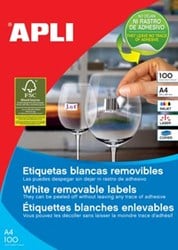 Apli afneembare witte etiketten 48,5 x 25,4 mm 4.400 stuks 44 per blad 3054