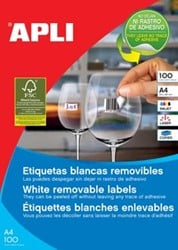Apli afneembare witte etiketten 97 x 42,4 mm 1.200 stuks 12 per blad 3057