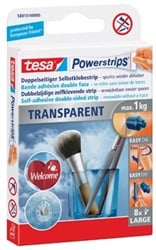 Tesa kleefstrip Powerstrips draagkracht 1 kg transparant blister van 8 stuks