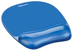Fellowes muismat met polssteun Crystals  Gel blauw