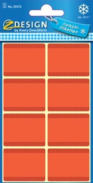 Avery diepvriesetiketten in blister rood 40 etiketten