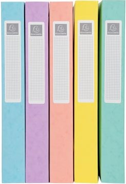 Exacompta Aquarel elastobox uit glanskarton, ft A4+, rug van 4 cm, met 3 kleppen, geassorteerde kleuren-2