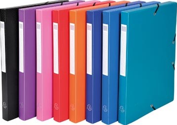 Exacompta elastobox rug van 2,5 cm geassorteerde kleuren