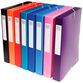 Exacompta elastobox rug van 4 cm geassorteerde kleuren