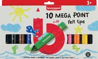 Viltstift Bruynzeel Kids mega point blister à 10 stuks assorti