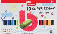 Bruynzeel Kids viltstiften Super Stamp, etui van 10 geassorteerde kleuren