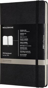 Moleskine notitieboek professional  A4 gelijnd harde cover 189 blad zwart