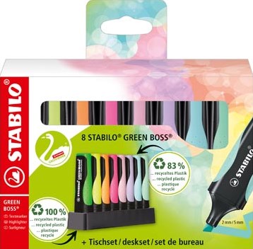 Markeerstift STABILO GREEN BOSS 6070/8 pastel assorti deskset à 8st-3