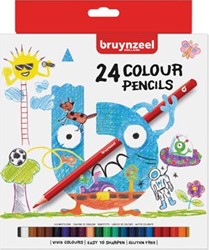 Bruynzeel Kids kleurpotloden set van 24 stuks in geassorteerde kleuren