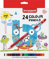 Bruynzeel Kids kleurpotloden set van 24 stuks in geassorteerde kleuren