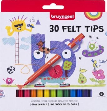 Bruynzeel viltstiften etui met 30 stuks