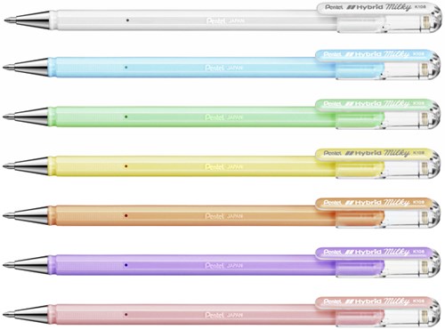 Gelpennen Pentel K108-P 0.5mm pastel wit-2