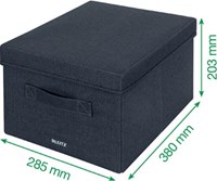 Leitz stoffen opbergdoos medium grijs set van 2 stuks-2