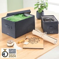 Leitz stoffen opbergdoos medium grijs set van 2 stuks-4