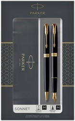 Balpen en vulpen Parker Sonnet Lacquer Black GT