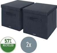 Leitz stoffen opbergdoos large grijs set van 2 stuks-2