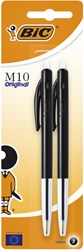 Bic balpen M10 Clic op blister medium punt zwart