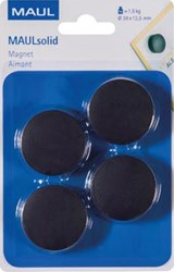 Ronde magneet diameter 38 mm zwart blister van 4 stuks