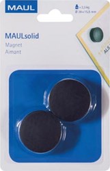 Ronde magneet diameter 38 mm zwart blister van 2 stuks