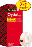 Plakband Scotch Crystal 600 19mmx33m transparant 7+1 gratis-2