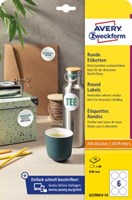 Avery Zweckform ronde etiketten diameter 80 mm wit afneembaar 60 etiketten 10 vellen