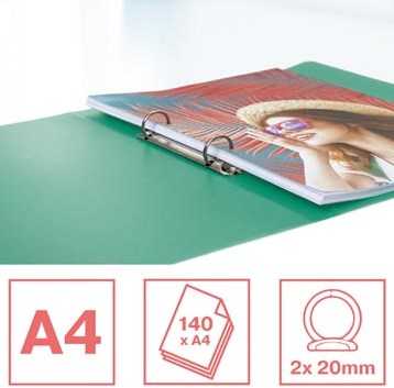Esselte Colour'Breeze ringmap 2 ringen PP A4 met soepele kaft groen-3