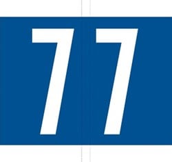 Codetab cijfer 7 Rol van 500 tabs blauw