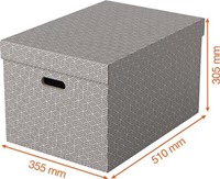 Esselte Home opbergdoos 35,5 x 51 x 30,5 cm grijs pak van 3 stuks-2