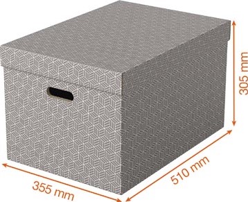 Esselte Home opbergdoos 35,5 x 51 x 30,5 cm grijs pak van 3 stuks-2