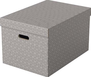 Esselte Home opbergdoos 35,5 x 51 x 30,5 cm grijs pak van 3 stuks
