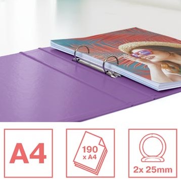 Esselte Colour'Breeze ringmap 2 ringen PP A4 met harde kaft lavendel-2