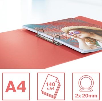 Esselte Colour'Breeze ringmap 2 ringen PP A4 met soepele kaft koraal-2