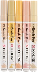 Brushpen Talens Ecoline set-beigeroze blister à 5 stuks ass