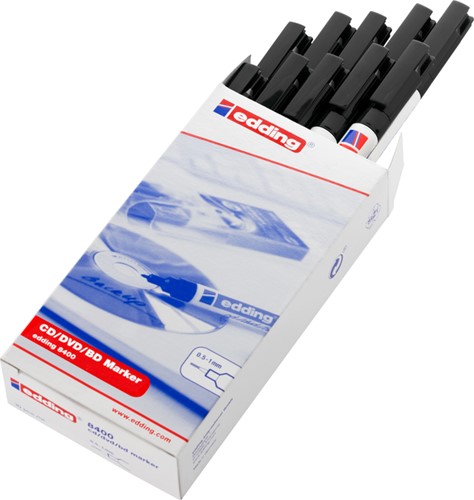 Edding permanent marker CD/DVD/BD 8400, blister van 4 stuks in geassorteerde kleuren-2