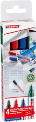 Edding permanent marker CD/DVD/BD 8400, blister van 4 stuks in geassorteerde kleuren