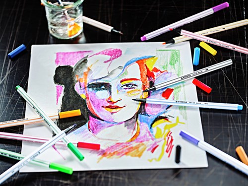 STABILO pen 68 brush ARTY, etui van 18 stuks, assorti-2