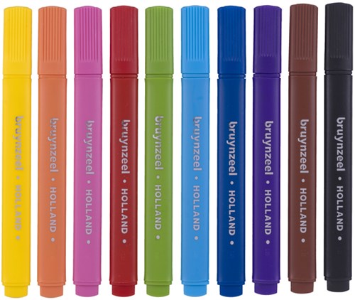 Bruynzeel Kids viltstiften Triple set van 10 stuks in geassorteerde kleuren-2