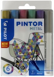 Verfstift Pilot Pintor metallic 1.0mm 6 stuks assorti groen
