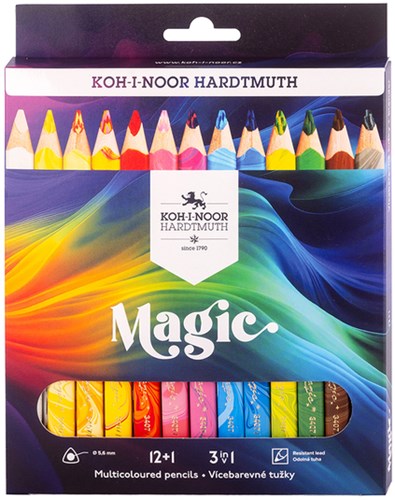 Kleurpotloden Koh-i-Noor Jumbo Magic doos 13 kleuren