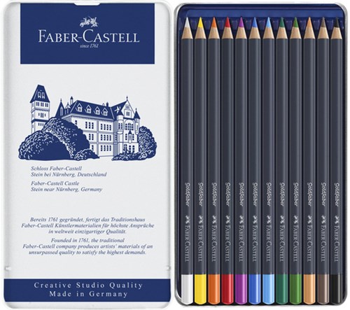 Kleurpotloden Faber Castell Goldfaber blik à 12 stuks assorti-3